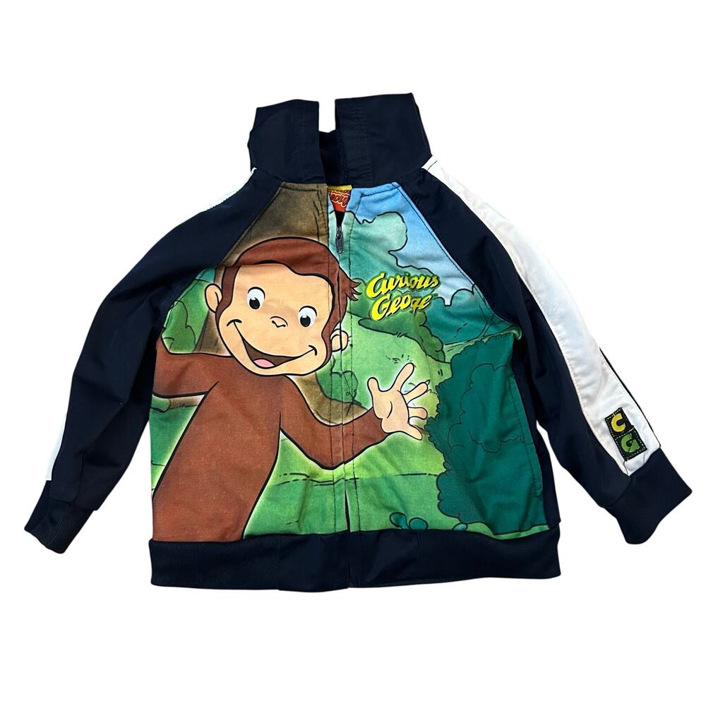 Vintage Y2K Curious George Infant Zip Up Hoodie Sweatshirt 18 Months